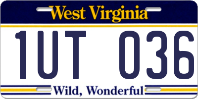 WV license plate 1UT036