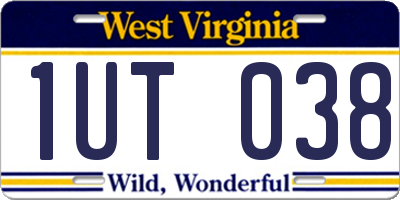 WV license plate 1UT038