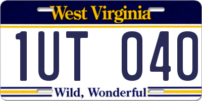 WV license plate 1UT040