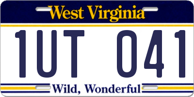 WV license plate 1UT041