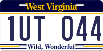 WV license plate 1UT044