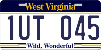 WV license plate 1UT045