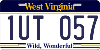 WV license plate 1UT057