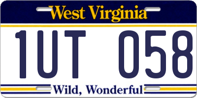 WV license plate 1UT058