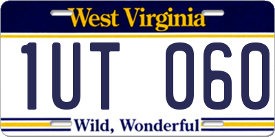 WV license plate 1UT060