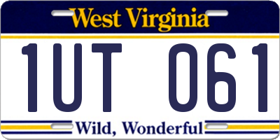 WV license plate 1UT061