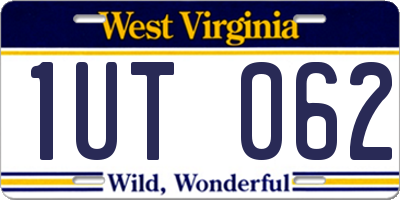 WV license plate 1UT062