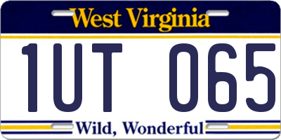 WV license plate 1UT065