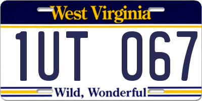 WV license plate 1UT067