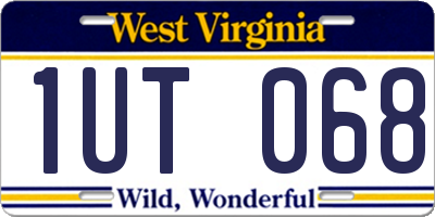 WV license plate 1UT068