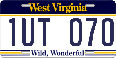 WV license plate 1UT070