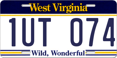 WV license plate 1UT074