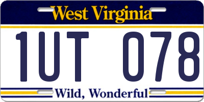 WV license plate 1UT078