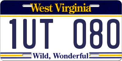 WV license plate 1UT080