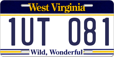 WV license plate 1UT081