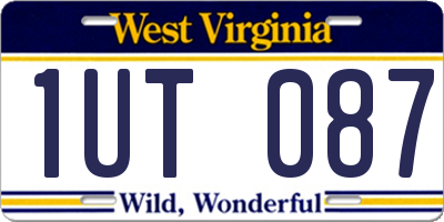 WV license plate 1UT087