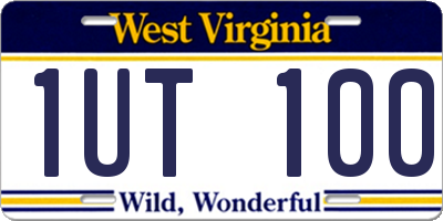 WV license plate 1UT100