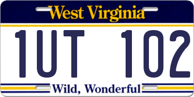 WV license plate 1UT102