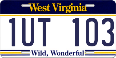WV license plate 1UT103