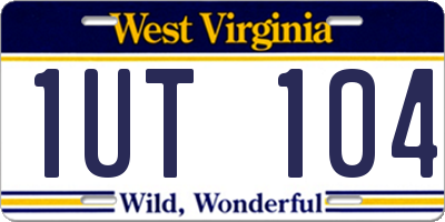 WV license plate 1UT104