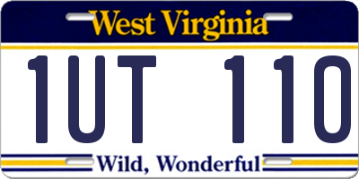 WV license plate 1UT110
