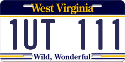 WV license plate 1UT111