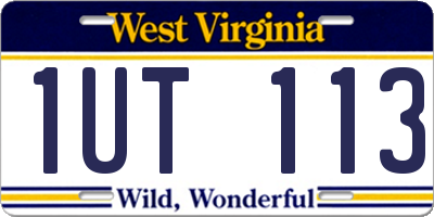 WV license plate 1UT113