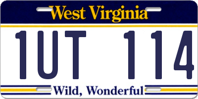 WV license plate 1UT114