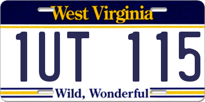 WV license plate 1UT115