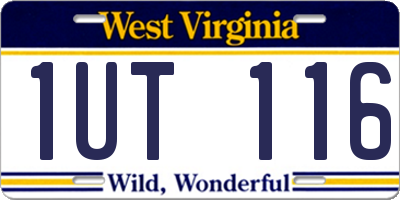 WV license plate 1UT116