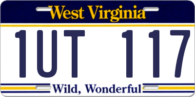 WV license plate 1UT117