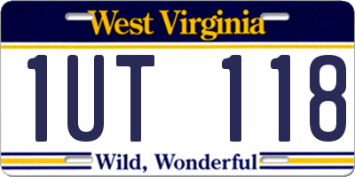 WV license plate 1UT118