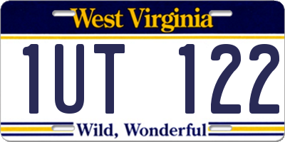 WV license plate 1UT122