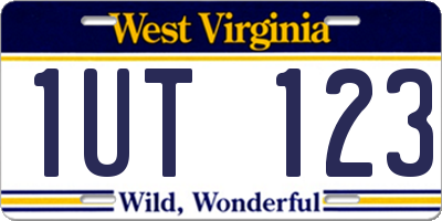 WV license plate 1UT123