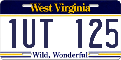 WV license plate 1UT125