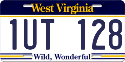 WV license plate 1UT128