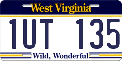 WV license plate 1UT135