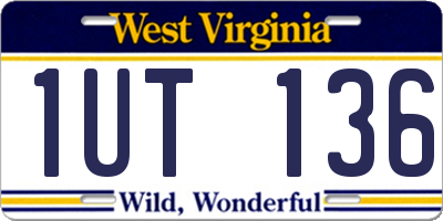 WV license plate 1UT136