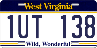 WV license plate 1UT138