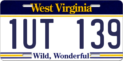 WV license plate 1UT139