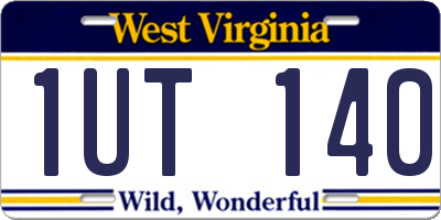 WV license plate 1UT140
