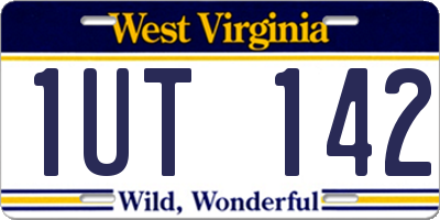 WV license plate 1UT142