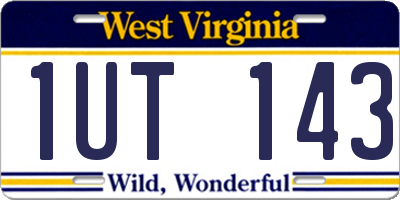 WV license plate 1UT143