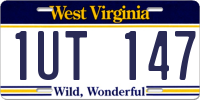 WV license plate 1UT147