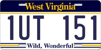 WV license plate 1UT151