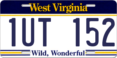 WV license plate 1UT152