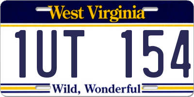 WV license plate 1UT154