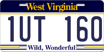 WV license plate 1UT160