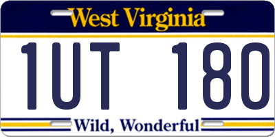 WV license plate 1UT180