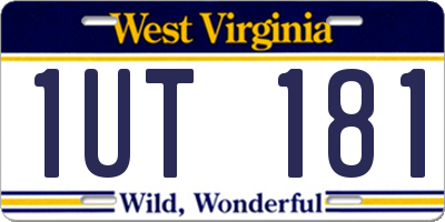 WV license plate 1UT181